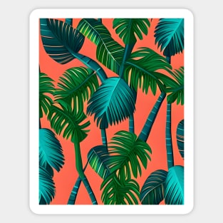 Palm Tree Pattern Orange Sticker